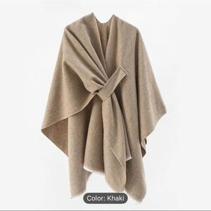 Khaki Poncho Wrap
